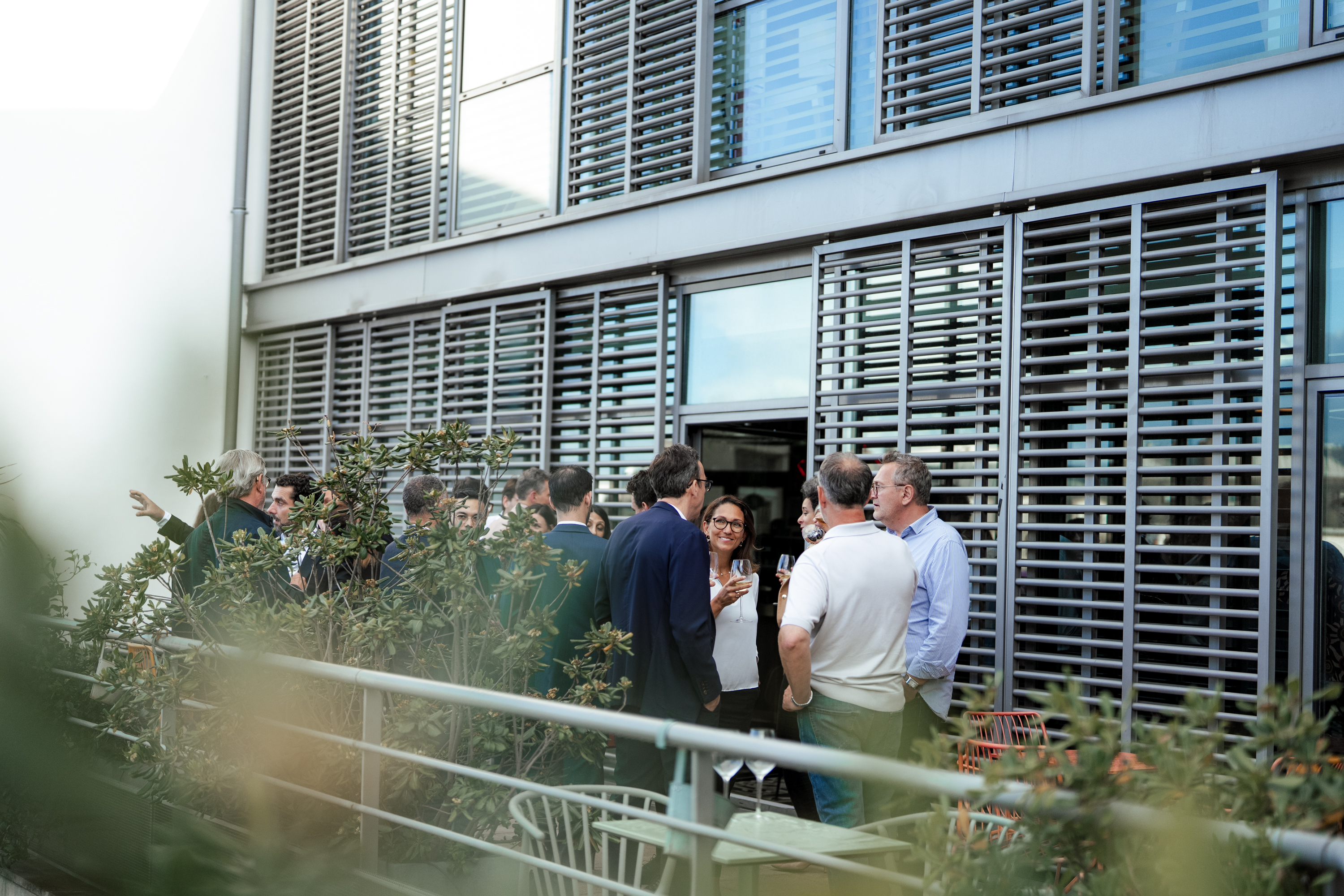 Cocktail sur la terrasse de l'entreprise